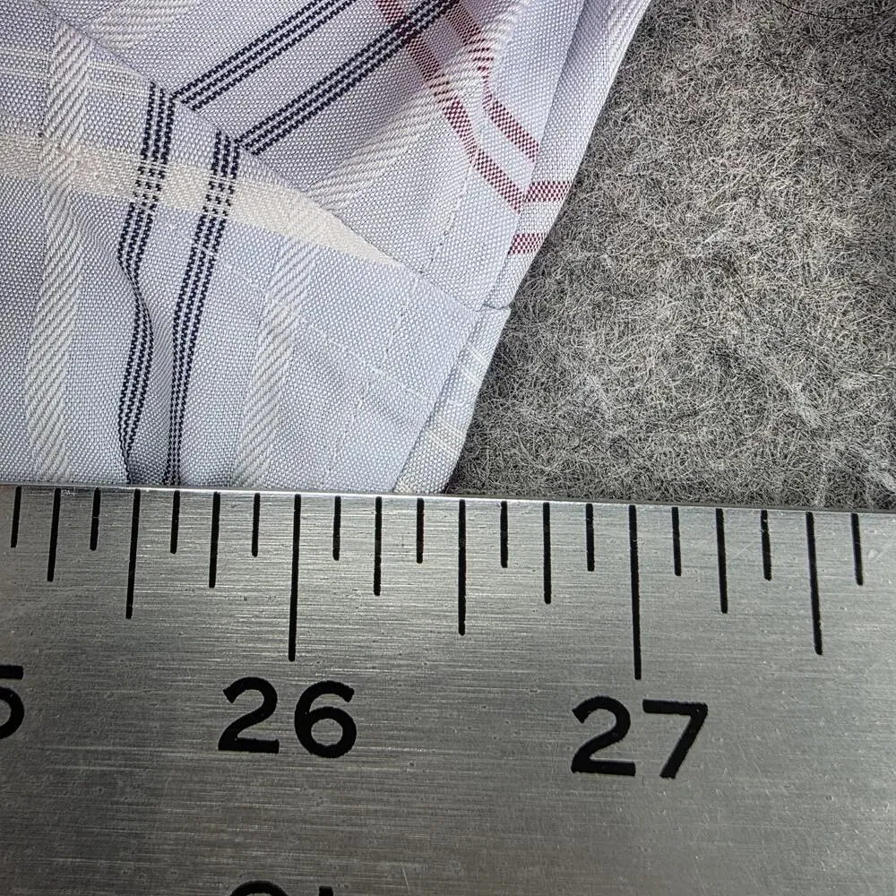 Nordstrom Mens Shop Dress Shirt Mens 17 Blue Plaid Classic Fit Point Collar